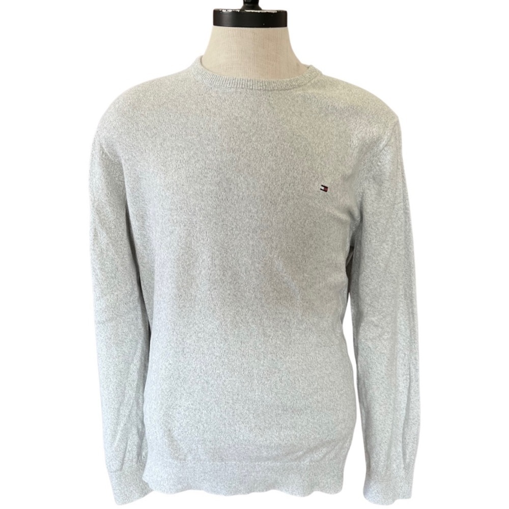 Tommy Hilfiger Men’s Gray Crewneck Cotton Sweater XXL Classic Preppy - Picture 2 of 6